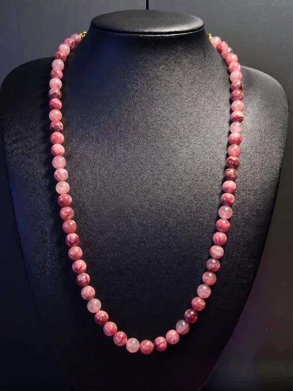 Collar Rodonita Flor de Cerezo